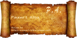 Paunert Alba névjegykártya